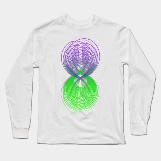 Galaxy geometric abstract purple green Long Sleeve T-Shirt